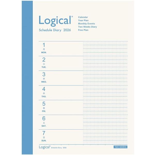 【2026年度版 手帳】 ナカバヤシ ロジカルダイアリー2026見開き2週間A／A6／ホワイト NS...