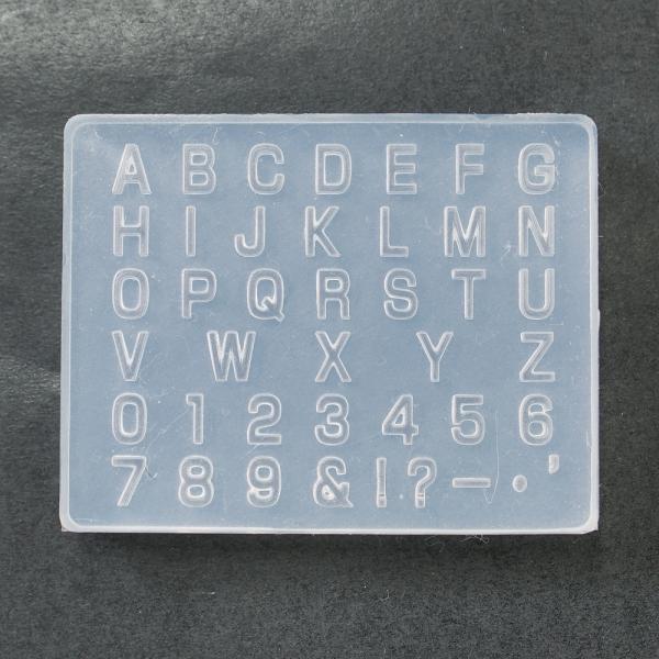シリコンモールド アルファベット 大文字 ／ 小サイズ 34×45×厚み7mm / レジン
