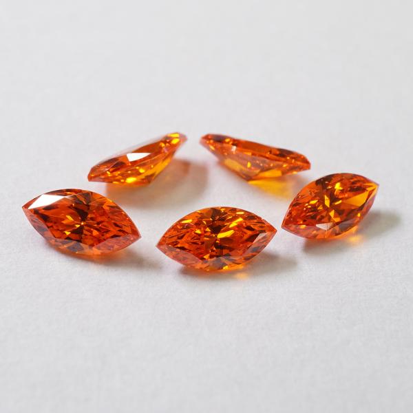 合成石 オレンジ マーキスダイヤモンドカット 3×6（5ヶ）