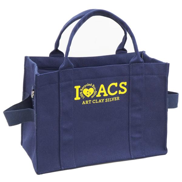 トートバッグ（ネイビー）/ アートクレイ オリジナル キャンバス生地 A4 マチ 16oz ジッパー...