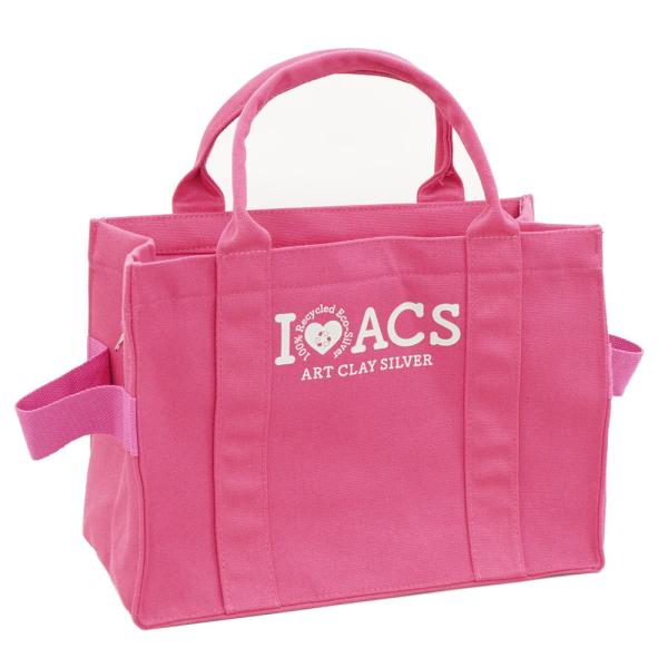 トートバッグ（ピンク）/ アートクレイ オリジナル キャンバス生地 A4 マチ 16oz ジッパー付...