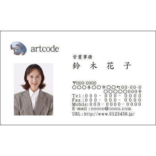 カラービジネス名刺　印刷　作成 100枚 ロゴ入れ可　シンプルなビジネス向け名刺　business0...