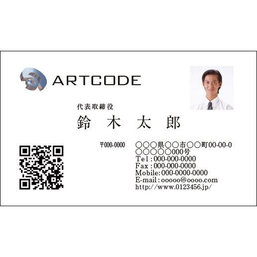 カラービジネス名刺　印刷　作成 100枚 ロゴ入れ可　シンプルなビジネス向け名刺　business0...