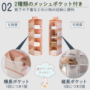 吊り下げ収納 クローゼット 吊り下げ式 収納棚...の詳細画像5