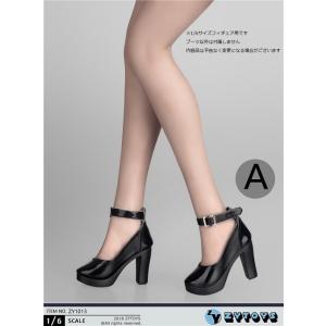 ZY-TOYS 1/6フィギュア用 ハイヒールブーツ 黒(ZY-1013A)