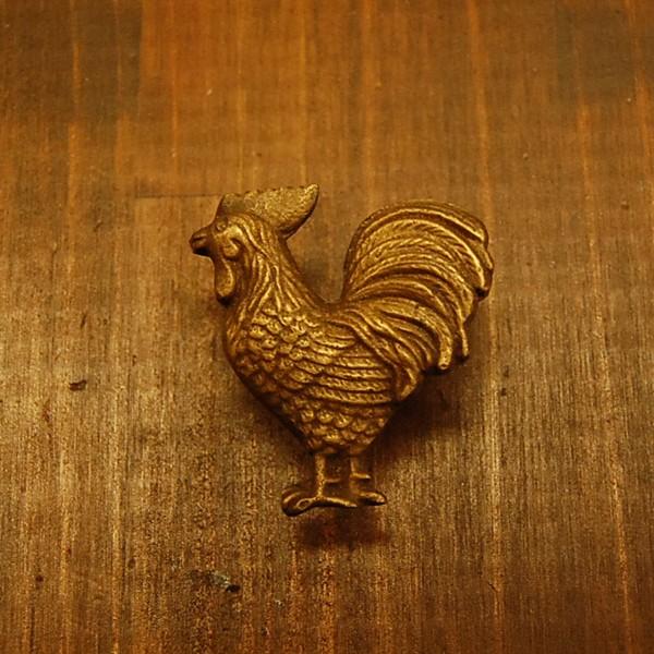 取っ手 真鍮把手 ブラス 鶏型 にわとり インテリアパーツ 古色仕上げ アンティーク仕上げ 家具部品...