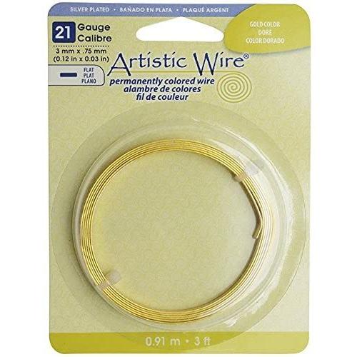 【アーティスティックワイヤー】フラット ゴールドカラー Artistic Wire 21ゲージ #2...