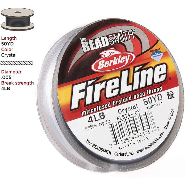 ファイヤーライン 【50YD 大巻】クリスタル ビーズ糸 ビーズステッチ用 高級糸 ビーズスミス B...