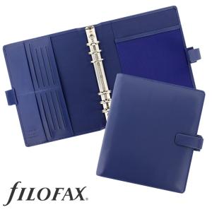 ファイロファックス システム手帳 メトロポール A5サイズ ネイビー 6穴 リング径30mm 合皮素材 デスクサイズ   Metropol filofax 2022年ダイアリー付き