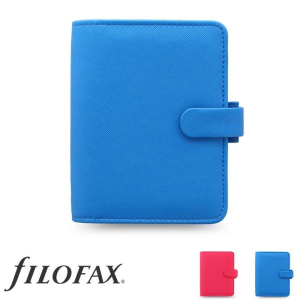 ファイロファックス ミニ6穴サイズ サフィアーノ ピンク/ブルー ポケット スモールサイズ リング径...