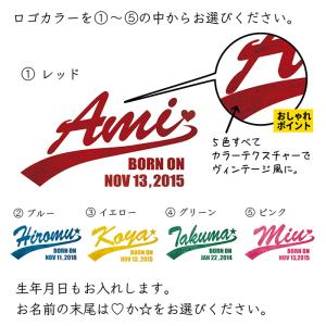 名前入り 名入れ アメリカンロゴ Tシャツ 黒...の詳細画像4