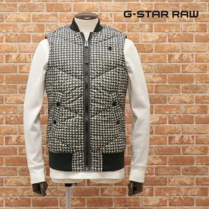 【アウトレット】 G-STAR RAW 中綿ベスト WFISTER MEEFIC QUILTED VEST D10696-A557-9786 千鳥 モダン 防寒ジレ チョッキ リサイクル素材 メンズ サスティナブル