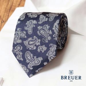 BREUER ジャガード ネクタイ ペイズリー 小紋柄 上質シルク％ イタリア製 色気 ちょいワル ハンドメイド メンズ ブリューワー