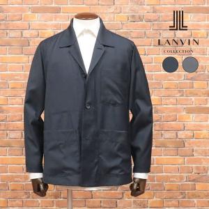 春夏 LANVIN COLLECTION 楽ちん シャツ ジャケット なめらか清涼ウール 無地 軽やか 一枚仕立て カーディガン きれいめ 羽織 薄手 メンズ プレゼント｜artfish