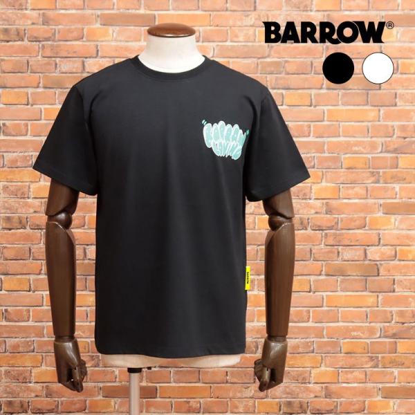 23SS BARROW Tシャツ 034091 ジャージー快適 ロゴ アイコンマーク バックプリント...