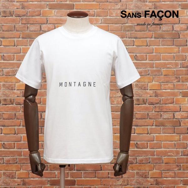 SANS FACON オーガニックコットン Tシャツ メッセージ レタード バック フォトプリント ...