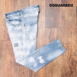 DSQUARED2 美脚デニムパンツ S71LB1035 SKATER JEAN ダメージ ペイント パッチワーク イタリア製 ストリート ワイルド ロック メンズ インポート｜artfish