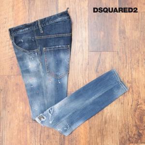 DSQUARED2 デニムパンツ S74LB0994 SUPER TWINKY JEAN 伸縮性◎ ヴィンテージ パッチワーク イタリア製 スキニー メンズ 20代 30代 お洒落｜artfish