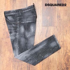 DSQUARED2 美脚デニム パンツ S74LB1040 SEXY TWIST JEAN ダメージ ペイント パッチワーク加工 アンクル丈 ロック メンズ ディースクエアード｜artfish