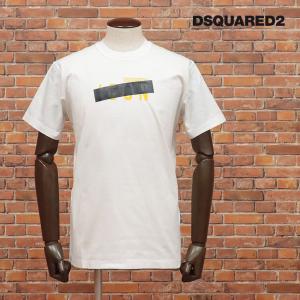 DSQUARED2 Tシャツ S79GC0035 ジャージー伸縮 ロゴ プリント テープ装飾 半袖 ストリート モード メンズ ディースクエアード｜artfish