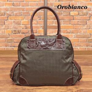 Orobianco ミニ ボストンバッグ SPAZIALE 軽量ナイロン 千鳥格子 ヴィンテージ調レ...