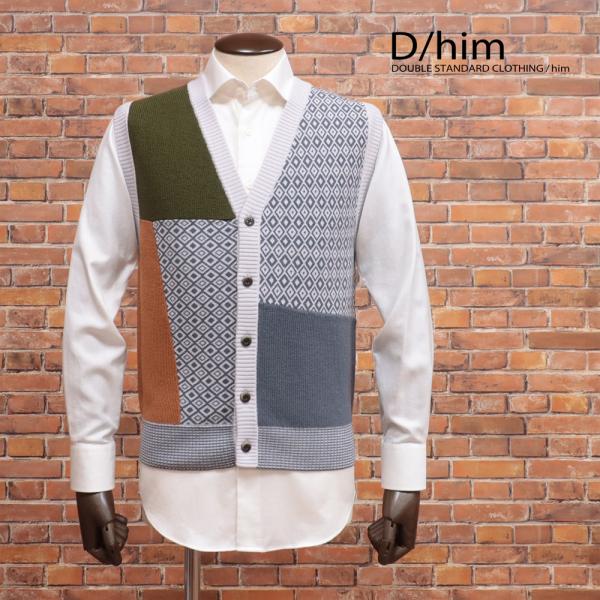 秋冬 D/him ニットベスト 0709-260-223  CASHFEEL ウール100％ クレイ...