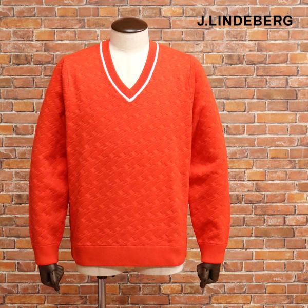 【期間限定ポイント5倍】秋冬 J.LINDEBERG Vネックニット 071-19917  ロゴ柄 ...