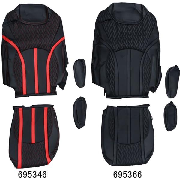 JET DX シートカバー Fit / フィット 運転席側用 黒/赤糸 黒/黒糸 日野 17プロフィ...