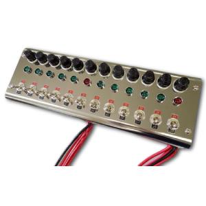 デコトラ 12連スイッチボックス 12/24V対応 トラック デコトラ 12連スイッチボックス ブラック 12V 24V