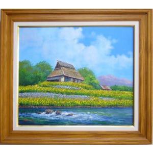 絵画 油絵 田澤禮次 肉筆油絵 静物画 コスモス 花瓶 F10