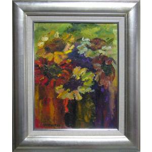 絵画 油絵 青木今陽 肉筆油絵 ピンク色の薔薇 2194490479.JPG?1709426065