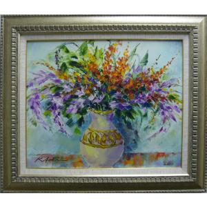 絵画 油絵 竹内敏彦 肉筆油絵 風景画 山麓の民家 F10 : アートフジ