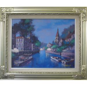 絵画 油絵 青木今陽 肉筆油絵 風景画 上高地 F6 送料無料 : アート