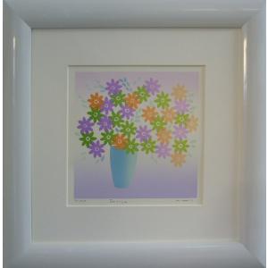 絵画 油絵 田澤禮次 肉筆油絵 静物画 コスモス 花瓶 F10 : アートフジ