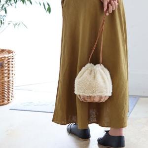 SALE  　ボアかごバッグ　CARMELINA(カルメリーナ）柳ボア