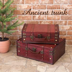 ヒストリー ノーベル アンシエント トランクS/Lセット  レッド  ブラック　　　家具　インテリア インテリア雑貨 整理用品　小物入れ　トランク　バスケット