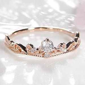 K10PG ダイヤモンド ティアラ リング : ジュエリーvivid - 通販  