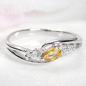 pt950 イエローサファイア ダイヤモンド リング
