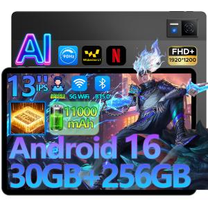 Android16 タブレット U13 13インチ 大画面 32GB+256GB 1TB拡張 Unisoc T7280 8コア FHD+ 90Hz Widevine L1 Netflix対応 11000mAh PD急速充電 5GWiFi 顔認証