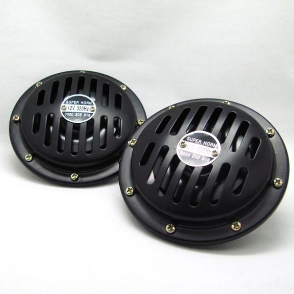 ホーン 12Vベンツホーンタイプ ハイパワー電磁ホーン ブラック DC12V用 車検対応 ブレイス ...