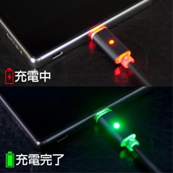 カシムラ USB充電&amp;同期ケーブル インジケータ 1.2m micro  USBケーブル 充電ケーブ...