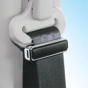 カシムラ シートベルトストッパー 革シボ×メッキ 車