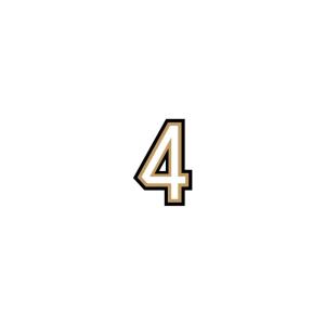 イニシャルステッカー 2.5 4 ステッカー ナンバー 数字 【4】 DIY リメイク 2.5cm ゼネラルステッカー LD-14