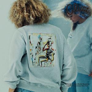 クラクト スウェット CLUCT×Jean-Michel Basquiat #D[CREW SWEAT] メンズ ジャン=ミシェル・バスキア コラボレーション 送料無料｜artif