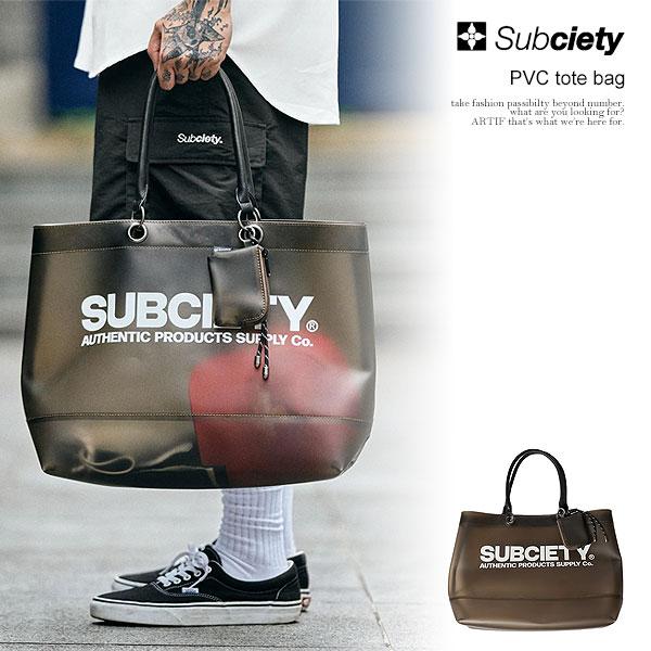 サブサエティ トートバッグ SUBCIETY PVC tote bag メンズ クリアトート カバン...
