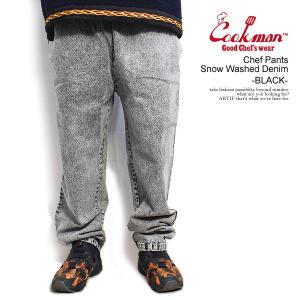 クックマン パンツ COOKMAN Chef Pants Snow Washed Denim Black -BLACK- メンズ シェフパンツ イージーパンツ ストリート｜artif