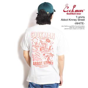 クックマン Tシャツ COOKMAN T-shirts Abbot Kinney Street -WHITE- メンズ 半袖 アメリカ 西海岸 シェフウェア ストリート｜ARTIF