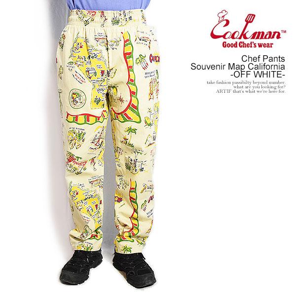 クックマン パンツ COOKMAN Chef Pants Souvenir Map Californ...