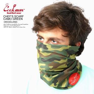 クックマン スカーフ COOKMAN CHEF'S SCARF CAMO GREEN -WOODLAND-｜artif