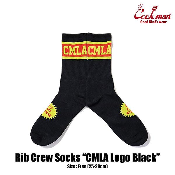 クックマン ソックス COOKMAN Rib Crew Socks CMLA logo Black ...